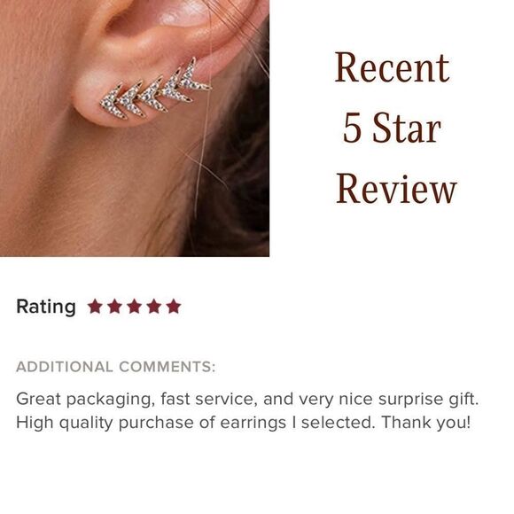 Sterling Silver Arrow Ear Crawler Climber Earrings - Picture 11 of 11